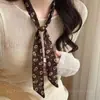 Qinghe Man Ye~Pintura a Óleo Lenço de Seda Longo Estreito Fita Feminina Novo Estilo Combinando Camisa Lenço de Pescoço Cinto Faixa de Cabelo Acessórios