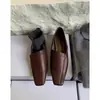 Mule Vintage Bico Fino Nicho Sapatos Femininos para Primavera e Outono, Mocassins de Camurça Estilo Francês de Salto Baixo para Combinar com Saias