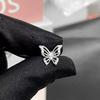 Uñas de Hueso de Oreja Huecas de Mariposa Completamente Diamantadas Apilables Uñas Cocleares Pendientes Versátiles Pendientes Elegantes Pendientes Pendientes