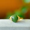 Cobre embutido Hetian jade natural Jasper correndo anel anel anel jóias femininas fornecimento ao vivo atacado