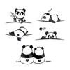 Calcomanías de Pared de Panda de Dibujos Animados Calcomanías de Pared Acrílicas Estéreo 3D Decoración de Arte Creativa para Fondo de Pared de Restaurante Dormitorio Linda y Divertida
