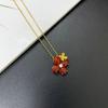 Joyería Hefang Collar Cadena Clavícula Ramo de Flores Fresia Cubo de Azúcar Iris Blanco para Mujer Venta al por Mayor Dropshipping
