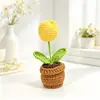 Amazon Tulipán Artificial Tejido a Crochet Planta en Maceta Pequeña Arte Floral Tejido con Hilo Regalo de San Valentín Decoración Venta al por Mayor