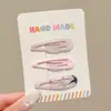 Presilhas coloridas laterais para franja de crianças, estilo coreano fofo, presilhas de cabelo de alta qualidade e requintadas, presilhas para bebê estilo dopamina que não danificam o cabelo