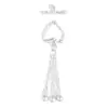 Plata pura S925 corazón de rosa borla lisa cierre OT, fresco y delicado plata lisa pulida accesorio de cierre de extremo de pulsera DIY