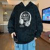 Nueva Sudadera con Capucha de Estilo Coreano para Hombre para Adolescentes, Holgada y Versátil, Moderna, con Forro de Terciopelo, Manga Larga, Estilo Otoño e Invierno