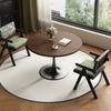 Mesa Redonda Pequeña de Madera Maciza Mesa de Comedor en Forma de Tulipán para Apartamentos Pequeños, Balcón de Casa Reunión de Café Color Nogal Estilo Nórdico