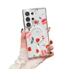 Estilo Fresco y Suave Tinta Rosa Funda Magnética para Teléfono Galaxys26Edge Transparente Pintada Funda Protectora Anticaídas