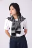 Chal Pequeño de Punto con Rayas en el Hombro para Primavera y Otoño, Capa Exterior de Moda, Calentador de Hombros de Hilo