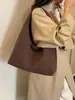 Bolsa Tote Grande de Cor Sólida Simples Estilo Coreano para Mulheres 2026 Nova Casual Versátil para o Dia a Dia Ombro Único Sob o Braço
