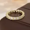 Anillos de Nuevo Estilo Europeos y Americanos de Amazon Aliexpress Anillos Hip-Hop para Hombre Engaste de Garras Circonita AAA Anillos Chapados en Oro para Mujeres