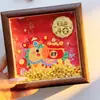 Porta-Retrato Árvore de Natal de Ouro Puro 999 Ornamento Feng Shui para Paz e Alegria, Suporte de Exibição do Deus da Riqueza, Presente para Família e Amigos