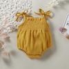 2025 Transfronteiriço Bebê Menina Verão Moda Versátil Respirável Waffle Sling Mais Elegante