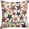 Temu Funda de Almohada Popular Día de la Independencia Estrella Camión Estampado Material de Lino Vacación Americana Sofá Almohada Decorativa