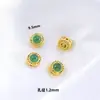 Acessórios de cobre de alta cor banhados a ouro 18K incrustados com calcedônia verde natural pulseira DIY joia de conta oca com material de conta