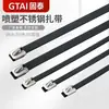 304 plástico rociado 10MM capa de resina epoxi negro acero inoxidable brida de cable marino cable metálico brida de cable