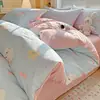 Conjunto de Roupa de Cama de Algodão Integral de Quatro Peças, Algodão Puro Novo Estilo 2026, Roupa de Cama Fresca e Simples, Lençol, Capa de Edredom, Conjunto de Três Peças, Adequado para Todas as Estações