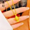 Tienda de Oro Mismo Estilo Arena Dorada Oro Antiguo Color Colgante Pequeño Dios de la Riqueza Collar Nuevo Estilo Chino Tendencia Nacional Anillo Dios de la Riqueza Regalo para Novia