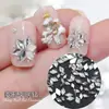 Atacado Mini Rombo Branco Fundo Plano Diamante Joia para Nail Art Popular DIY Floco de Neve Diamante Decorativo de Unha Usável