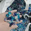 Contas Planas de Vidro, Contas Planas de Cerâmica, Paisagismo de Aquário, Pedras Flor de Chuva de Vidro, Brinquedos de Escavação de Tesouros Arqueológicos para Crianças, Pedras Coloridas