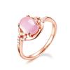 Anillo de cristal en polvo de piedra de hibisco de cuatro garras directo de fábrica Anillo de diamante real de uva esmeralda europeo y americano para enviar regalo de diosa