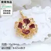 Acessório Pingente Vintage Angolano Gota de Óleo Vermelha com Sensação de Luxo Leve e de Alta Qualidade, Design Versátil, Ornamento de Pérola