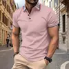 Moda Masculina Casual Transfronteriza Temu Estampado 3D Manga Corta Botones Polo Verano Nueva Fuente Fábrica Mayorista