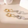 Pendientes Retro Europeos y Americanos con Circonita Incrustada en Forma de Gota de Agua para Mujer Moda de Alto Nivel Sensación de Lujo Ligero Accesorios de Pendientes Nuevos Tendencia Versátil Ear Cuff