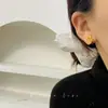 Pendientes Redondos de Resina de Colores Dulces, Lindos y Sencillos, Japoneses y Coreanos para Mujer, Diseño Fresco y Dulce, Pendientes Cuadrados Irregulares