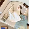 Camisola para Mujer con Rayas, Diseño Metálico de Espalda para Verano, Cómoda y se Puede Usar Afuera, Chaleco con Copas en el Pecho para Evitar la Exposición, Ropa Interior