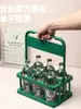 Cesta de Armazenamento Portátil Dobrável de Plástico para 6 Garrafas de Cerveja ou Bebidas para Acampamento ao Ar Livre e Piquenique