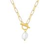 Colar de Prata Esterlina 925 Estilo Europeu e Americano Pérola Irregular Barroca com Fecho Ot, Moderno e Único, Estilo Minimalista Xl0021