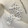 GOODFA2025 Calcetines apilables de algodón fino para mujer, de primavera y verano, con ondas pequeñas y frescas, de malla transpirable y con rizos, con costuras sin hueso y cilindro medio.