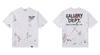Estilo americano Retro Moda Marca galeria departamento Galeria Carta Impressa Unissex Solto Duplo Fio Algodão Manga Curta T-Shirt