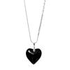 Collar Largo de Acero de Titanio Inoxidable para Mujer con Corazón Transparente y Diseño de Nicho, Moderno, Versátil, Ajustable, Cadena para Suéter
