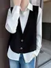 Chaleco Cardigan de Punto Grueso de Lana Pura de Siete Agujas con Cuello en V, Chaleco Irregular sin Mangas en Capas, Nuevo de Invierno 2026