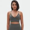 Nuevo sujetador con tirantes de color sólido sin costuras transfronterizo de Europa y Estados Unidos, ropa interior deportiva sexy con espalda hermosa, chaleco de yoga para correr y fitness