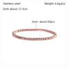 Pulsera de metal de acero inoxidable resistente al desgaste e impermeable de oro rosa, joyería simple de cuentas redondas de color mixto que no se desvanece, pulsera elástica