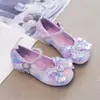 Sapatos de Princesa para Meninas, Sapatos de Couro da Moda, Novos Sapatos de Performance Infantis Primavera 2026, Elegantes Sapatos de Cristal para Meninas com Laço