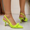 2025 Nuevo Estilo de Verano Moda Francesa Estilo Casual Lazo Punta Puntiaguda Espalda Hueca Tacón de Aguja Tacones Altos Estilo Personalizado