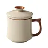 Taza de Té de Cerámica Ruyao Taza de Té de Oficina Taza Personal de Cerámica de Alta Gama con Tapa Taza Mug