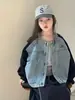 Chaqueta de Mezclilla para Niñas Primavera y Otoño 2026 Nuevo Estilo Moda Infantil de Primavera Chaqueta de Retazos Moderna para Niños Mayores