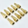Conector rápido americano de latón niquelado 1/4NPT 10 juegos de inserto macho de rosca exterior para manguera de compresor de aire exportación estilo europeo transfronterizo