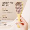 Nova Escova Massageadora de Shampoo Folha de Ginkgo de Cabo Longo Silicone Dente Grosso com Cabo Pente para Shampoo Cabo Longo Shampoo