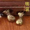 Bolsa para Monedas Pequeña de Latón Colgante para Llavero Retro Cobre Puro Sólido Decoración para Colgar en el Coche Riqueza Coche Venta al por Mayor