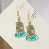 Novos Brincos Coloridos de Gotejamento de Óleo Estilo Chinês Retrô Nicho Flor de Magnólia Brincos Estilo Antigo Novo Estilo Chinês