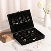 Nueva Caja de Joyería con Tapa de Terciopelo con Cierre a Presión Caja de Almacenamiento de Joyas Aretes Anillos Collares Exhibidor de Joyas Caja de Joyería