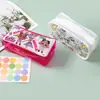 Bolsa de Lápices de Dibujos Animados para Escuela Primaria de PVC Bolsa de Almacenamiento para Material de Oficina Bolsa de Cosméticos Bolsa de Almacenamiento Impermeable Bolsa con Cremallera Impresión de LOGOTIPO