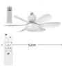 Luz de ventilador de techo pequeña silenciosa para el hogar modelo nuevo transfronterizo E27, luz de ventilador de techo inteligente para comedor y dormitorio