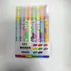 Caneta Marca-Texto Empilhável de Duas Pontas para Estudantes, Pode Empilhar Cores Sem Misturar, Caneta Marcadora Colorida DIY para Diários